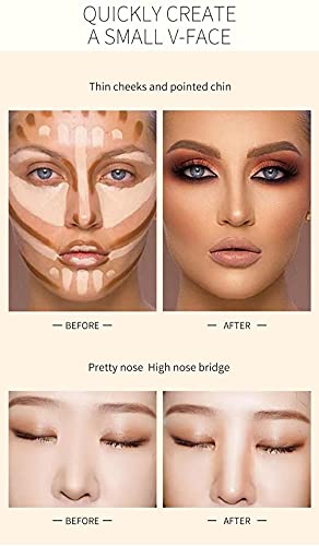 Mysense 6 Colors Cream Contour Stick,Contouring Concealer Highlighter Stick,Double Head Body Face Brightens & Shades Make Up Foundation Cream Pen,3pcs