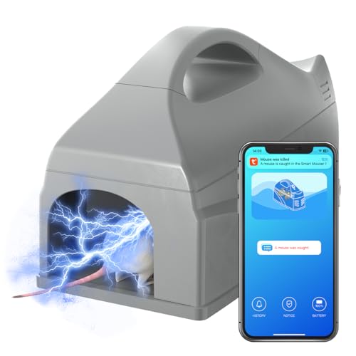 Electric Smart Mouse Traps Indoor for Home, GreenVation WiFi Humane Rat Trap with App Push...