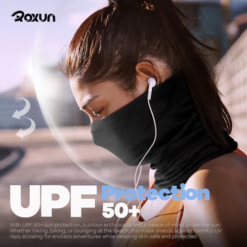 4 Pack Neck Gaiter, Cooling Breathable Face Mask UV Protection Scarf Hiking Bandana for Men/Women4