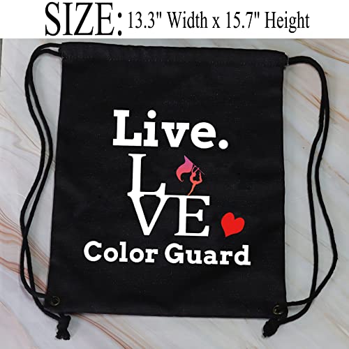 JYTAPP Color Guard Drawstring Bag Colorguard Senior Graduation Gift Drawstring Backpack Flag Gift Color Guard Gift (black)3