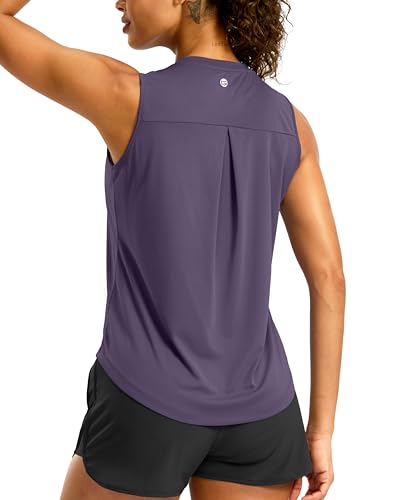 G Gradual Workout Tank Top for Women Sleeveless Athletic Yoga Tops(Purple Grey,M) - image 1