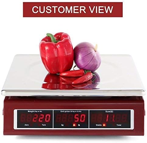 Miniatura 8 de Báscula electrónica de computación de precios de 66 libras66.1lbs impermeable, báscula de peso comercial digital para conteo de carne, batería