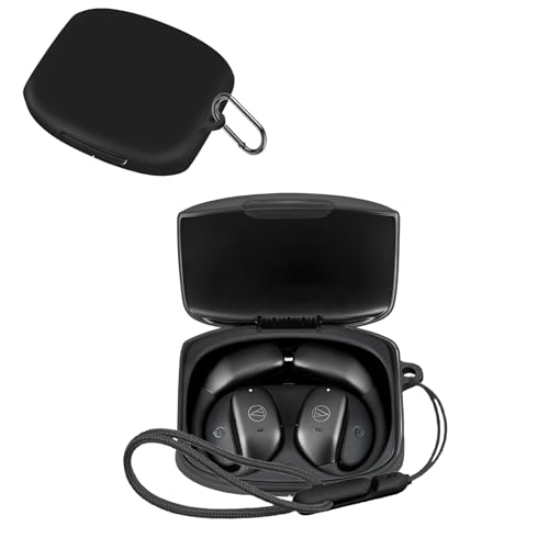 For オーディオテクニカ ATH-AC5TW ケースYEZHU シリコン素材製 ワイヤレス イヤーホン 用収納ケース 便利 旅行 軽量 全面保護カバー キズ防止 防塵 防震 軽量小型 紛失防止 男女兼用 オーディオテクニカ ATH-AC5TW 用(ブラッ