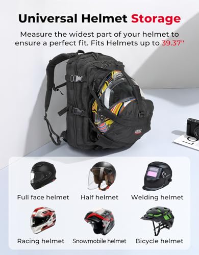 KEMIMOTO Helmet Backpack with USB Port