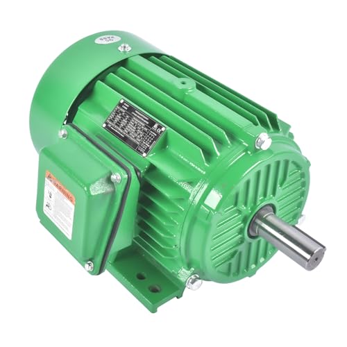 5 HP 3 Phase Electric Motor 3600 RPM 184T Frame TEFC 230/460 Volt 1-1/8