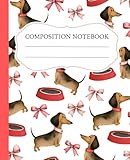 Dachshund Coquette Composition Notebook: Girly Aesthetic | College Ruled | 110 Pages | Perfect for School or Work
