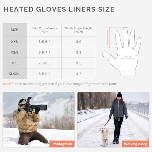 SAVIOR HEAT Heated Glove Liners for Men Women, Rechargeable Battery Electric Heated Gloves, Winter Warm Glove Liners, Thin Gloves Riding Ski Snowboarding Hiking Cycling Hand Warmers by SAVIOR HEAT - Image 6