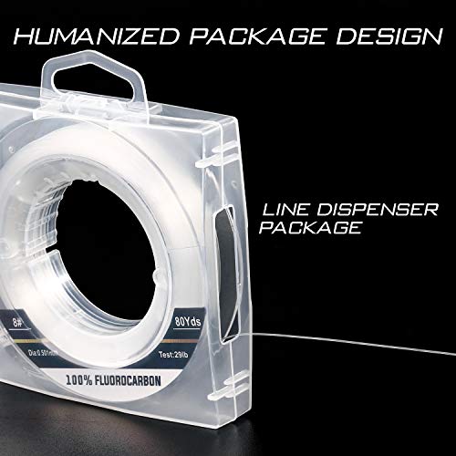 image for Sougayilang Fluorocarbon Fishing Line - 100% Pure Fluorocarbon Leader 