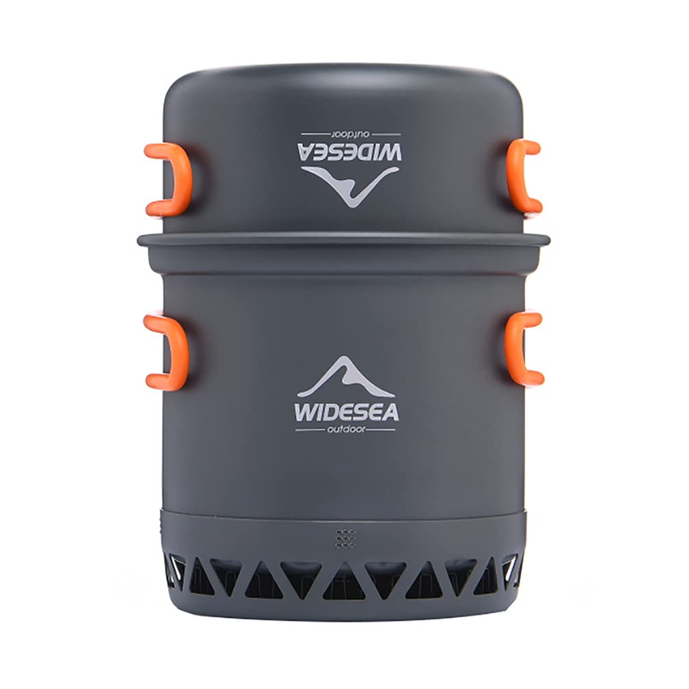 ANKONGCamping Cookware Set Heat Exchange Design Outdoor Pot Pan Set for Hiking Backpacking Travel with Storage Bag