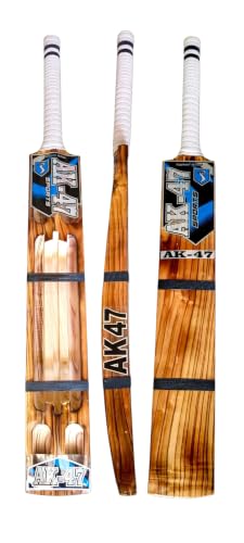 Image of AK-47 Burn Kashmir Willow Scoop Cricket Bat | 35 Inch Full Size SH | Hard Tennis Ball Cricket Bat for Adults | Premium Bat