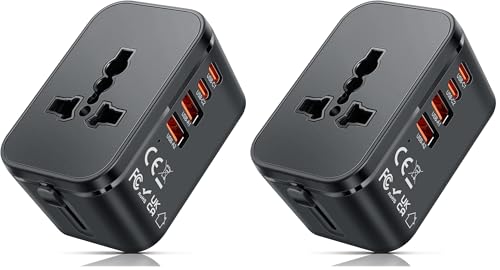 Adaptador enchufe universal Romon GaN 20W con USB C y tres puertos de carga para viaje