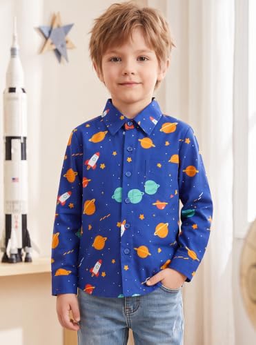 Image of Boys Hawaiian Button Down Shirt, Pure Combed Cotton Short Sleeve Size 3-15Y | Pure Combed Cotton, Smooth 60s yarn, Tagless Label, Pilling-Resistant, Shrink-Resistant, Fade-Resistant, Machine Washable