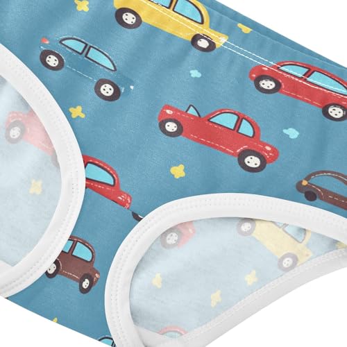 Wusikd Cute Cars Girls' Underwear Cotton Blue Girls Briefs Soft Toddler Underwear 2T4