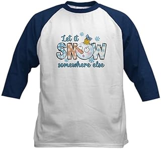 CafePress Let It Snow Somewhere Else Baseball Jersey Kids Cotton Baseball Jersey, 3/4 Raglan Sleeve Shirt
