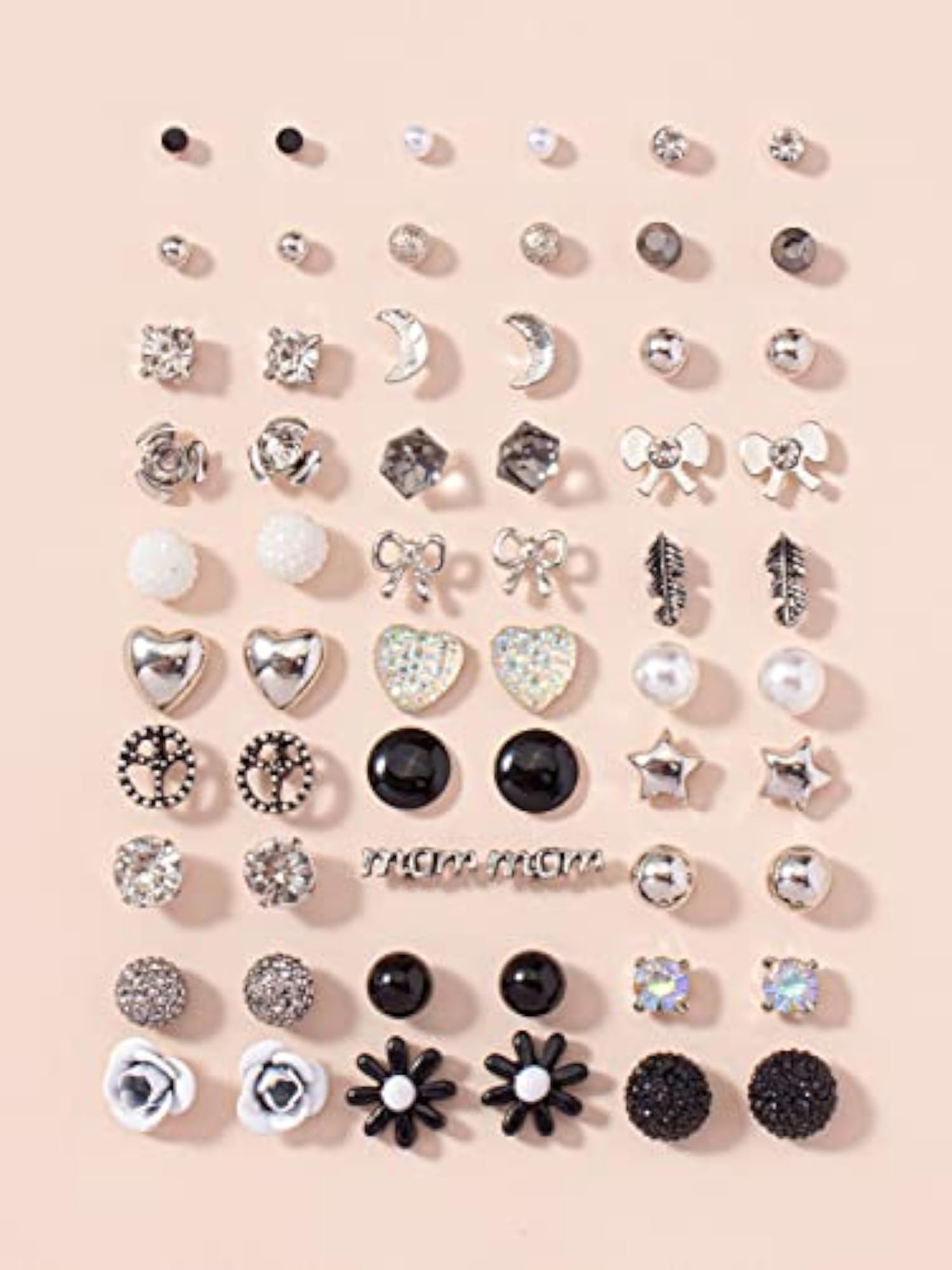 30 Pairs Crystal Pearl Earrings Combo Set for Women