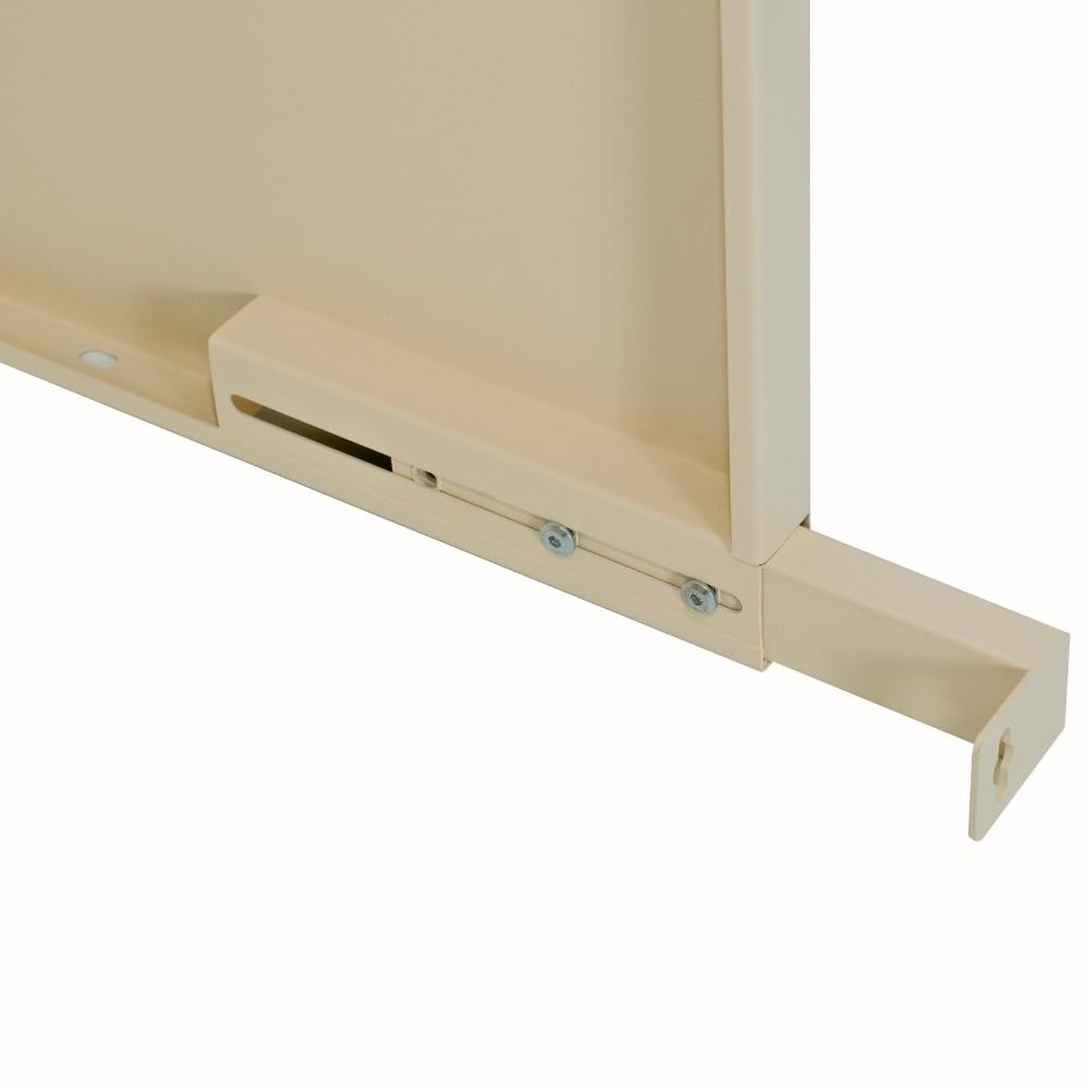 TERRE JARDIN Cache Climatiseur Exterieur 105x90x66,5 - Pompe a Chaleur Extérieur Métal - Kit Fixation Inclus - Cache Clim, Anti Intempéries, Protection, Réduction Bruit - Unité - Crème - 5