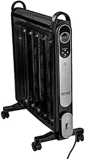 AMOS 2000W Oil-Free Mica Radiator 2 Heat Settings Home Office Micathermic Heater with Adjustable Temperature Thermostat and Remote Control