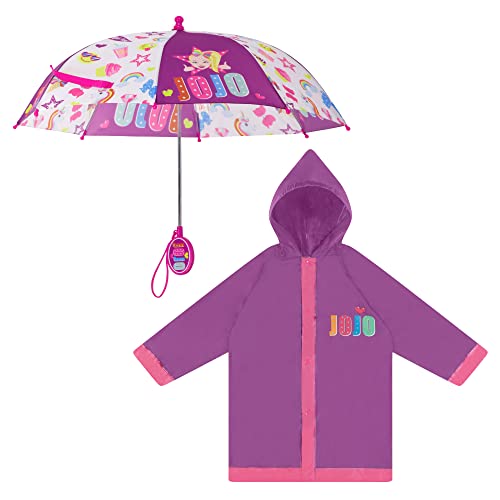 Nickelodeon Kids Umbrella And Poncho Raincoat Set JoJo Siwa Rain Wear For Girls Ages 4-7