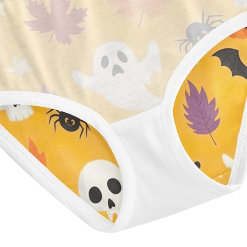 Cute Halloween Orange Girls Panties, Toddler Girl Panties, Girls Cotton Underwear, 2–8 Years4
