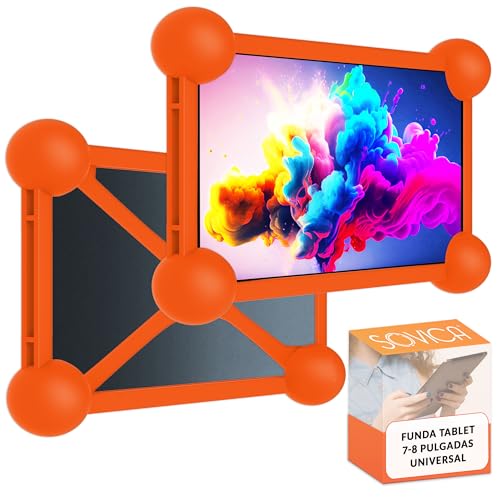Funda Tablet 7 Pulgadas Universal Silicona Valida para Todas Las Tablets pc y ebooks del Mercado de 7' y 8' Funda Tablet 8 Pulgadas (Naranja)