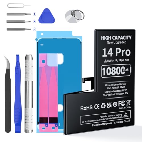 ZAOYIFF New Internal Battery with Professional Repair Tool Kit Compatible with iPhone 14 Pro 0 Cycle Li-Polymer Replacement Battery Model A2890 A2650 A2889 A2892