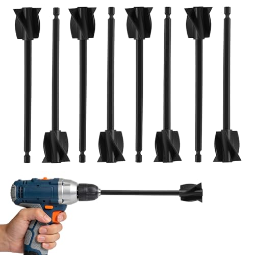 8 Stk Epoxidharz Rührer, Epoxidharz Farbrührer Mischpaddel,Rührstab Bohrmaschine Akkuschrauber für 1/4 Bohrer,Farbmischer für Silikonmischen Malen Keramikglasur Epoxidharz Zubehör + Reinigungstuch