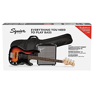 Affinity Precision Bass PJ Pack Laurel 3-Color Sunburst + Gig Bag + Ampli Rumble 15 – Image 6