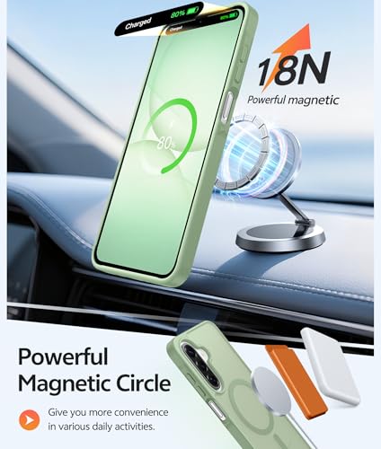 Image of FNTCASE for Galaxy A17 /A16 5G Phone Case: for Samsung A17 Cases [Compatible with Magsafe] [Screen Protector] Matte Translucent Military Grade Protection for Samsung A 17 & A 16 4G Cover - Light Moss