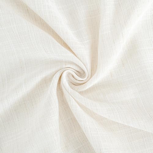 Image of BGment Linen Cafe Curtains, 30 Inch Long Drapes for Small Kitchen Window | Semi Sheer Lightweight Rustic Country for Window Over Sink Decor with Rod Pocket, 2 Panels, 24 X 30 Inch
