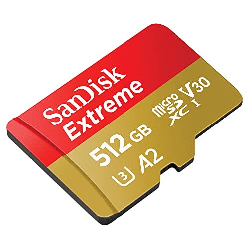 Image of SanDisk Extreme 512GB microSDXC UHS-I, V30, 190MB /s Read, 130MB /s Write, Memory Card for 4K Video on Smartphones, Action Cams and Drones