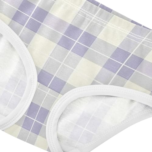 Girls' Training Panties Organic Underwear for Girls Purple White Plaid4