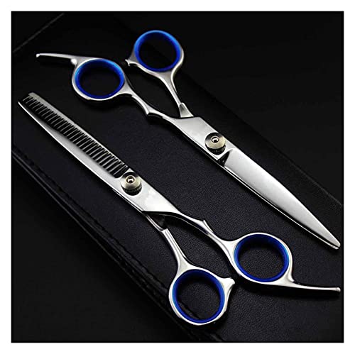 GUHPZA Forbici per Capelli da 6 Pollici, Forbici per Sfoltire E Modellare, Forbici per Parrucchieri in Acciaio Inossidabile, Lame con Denti Piatti Regolari, Forbici per Tagliare I Capelli