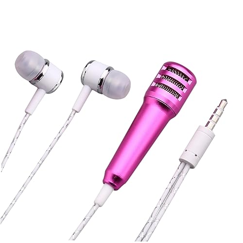 SUPVOX Mini Condenser Microphone Portable Vocal Instrument Microphone Headset Home Use 6cm Length Laptop Tablet Use (Rosy)