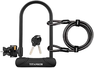 Titanker U Lock Bike Lock, Heavy Duty Keys Bike U Shackle Secure Locks