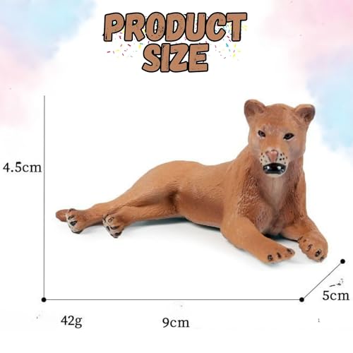 Image of Wildlife Realistic Lion Animal Action Figure Toy for Kids Mountain Wild African Lions Miniature Animals Fidge Educational and Learning Playset Toys for Girls and Boys Best Birthday Gift (1Pc)