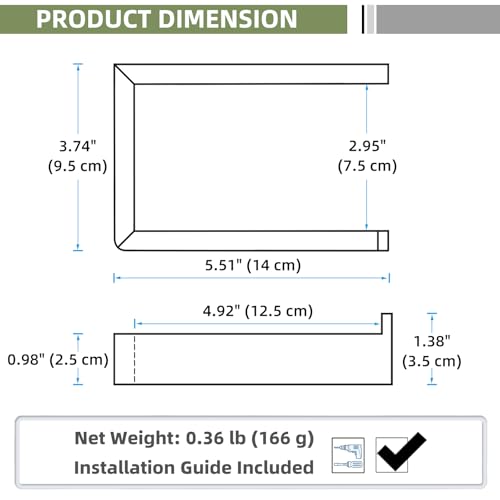 Image of APLusee Matte Black Square Toilet Paper Holder for Restroom, Wall Mounted