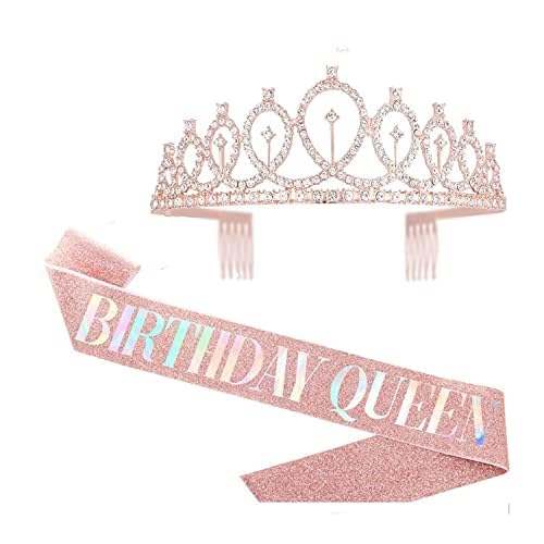 Smitex Crown for Women and Girls Birthday Rose Gold Birthday Crowns for Girls Birthday Banner for Girls Queen Princess Crown for Birthday Gift Party Accessories Favors (B0CXLY6P5P) Amazon Price History, Amazon Price Tracker