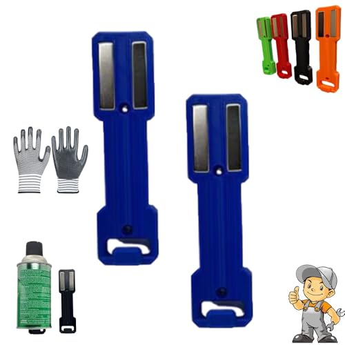 FAIYECL 2-PCS Magnetic Aerosol Can Holder, Bottle Holder with Double-Sided Powerful Magnet, 3D Magnetic Toolbox Bottle Holders for Garage Workshop, Cans Organizer for Tidying up Tools(Blue)