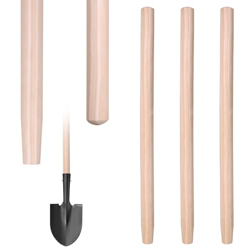 GRETJOB 3 Pcs Wooden Shovel Handle Replacement 41 Replacement Handles for Long D Handle Shovels Replacement Tool