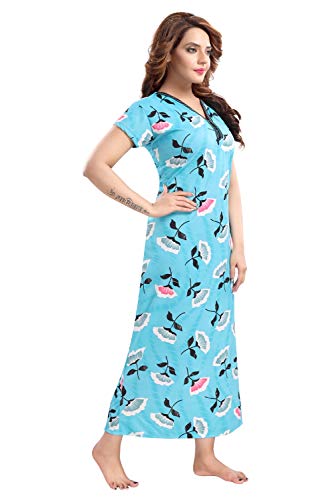 Image of Fabme Women's Satin Floor Length Night Dress Nighty