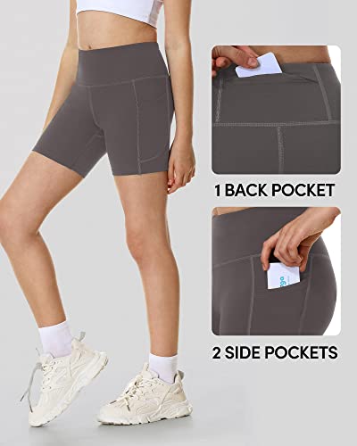 IUGA Girl's 5" Volleyball Biker Shorts Stretch Kid Cheer Shorts Dance Athletic Compression Spandex Shorts with Pockets4