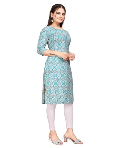 Image of Women's Straight Fit Printed Crepe Kurta, Casual Wear Kurti Design No 181