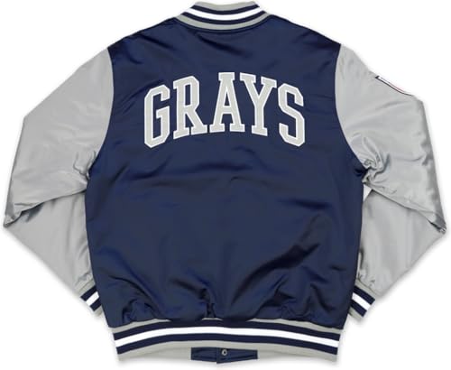 Big Boy Homestead Grays S1 Satin Mens Baseball Jacket [Navy Blue] - ID#68298-115-207-0-02