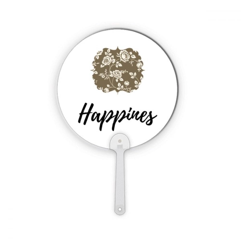 Éventail plastique rond rose dessin art pour mariages et fêtes