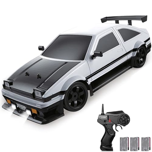 Goolsky Ferngesteuertes Auto, 1:16 Drift Auto 2,4G RC Drift Car, RC Auto mit LED Lichtern, Sprühfunktion, Hochgeschwindigkeits-Allrad Racing Car