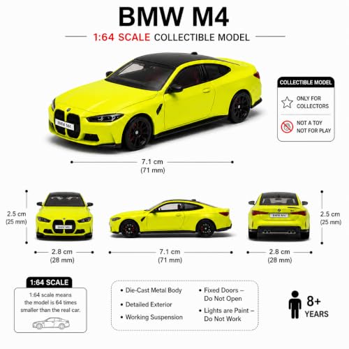 Image of CCA BMW M4 Die-Cast Collectible Toy Car, 1:64 Scale (Green)