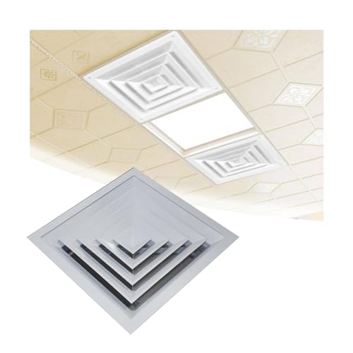 LVLA - Difusor de techo cuadrado de aleación de aluminio para campana extractora, persianas de salida de aire para oficina y almacén (35 x 35 cm), solución eficiente de flujo de aire