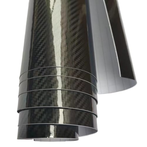 Vinilo fibra carbono 5D negro mate texturizado de 30x152cm de alta densidad