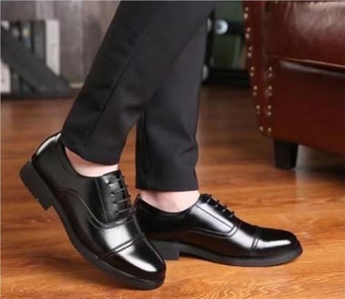 Men's Lace-Up Comfortable Fashion Arch Support Formal Oxford Patent Lug Sole Shoes Classic for Business Wedding4