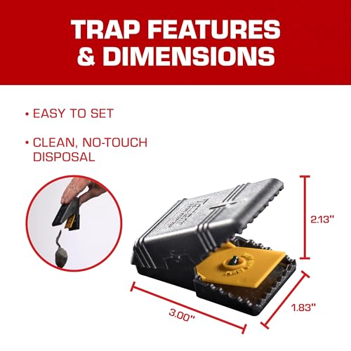 Image of Tomcat Mouse Snap Trap, Effectively Kills Mice for Clean, No-Touch Disposal, 4 Traps (Pack of 2)